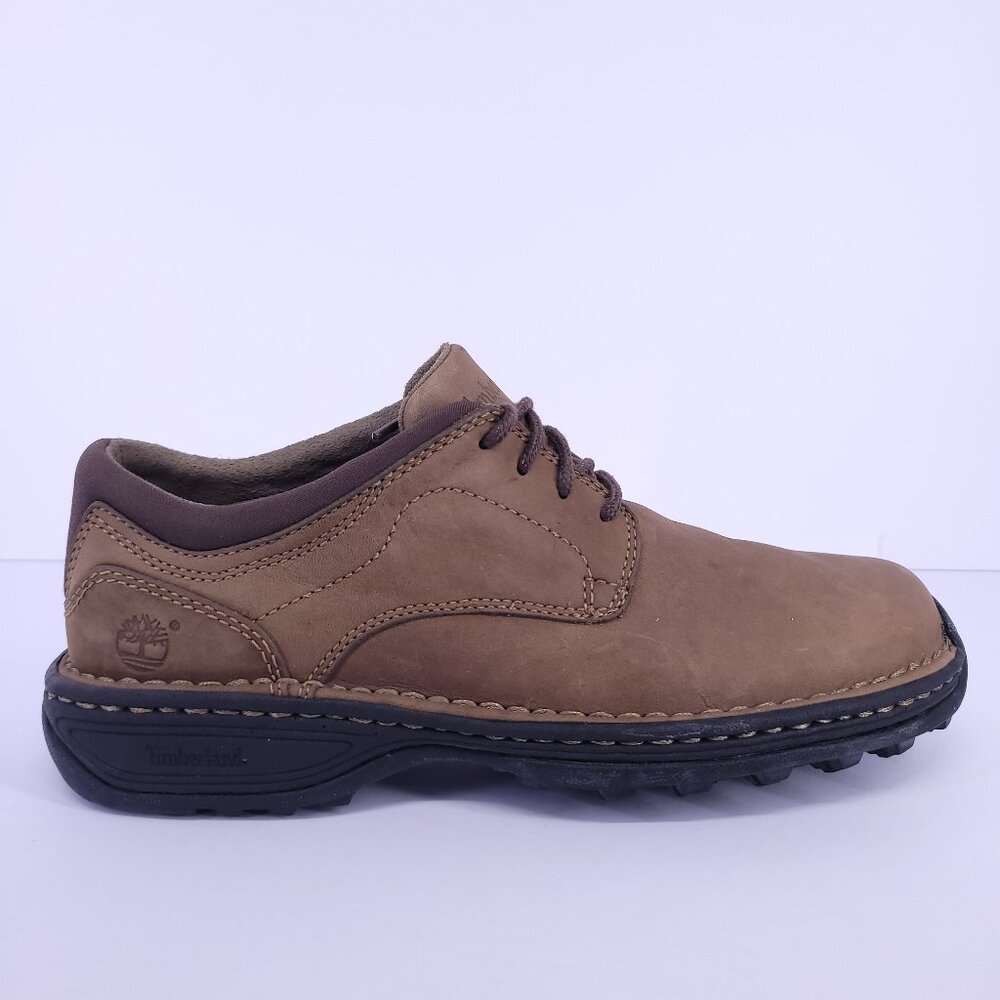 Timberland Men's 8.5 Brown Leather Comfort Shoes Loafers Oxfords Casual Used